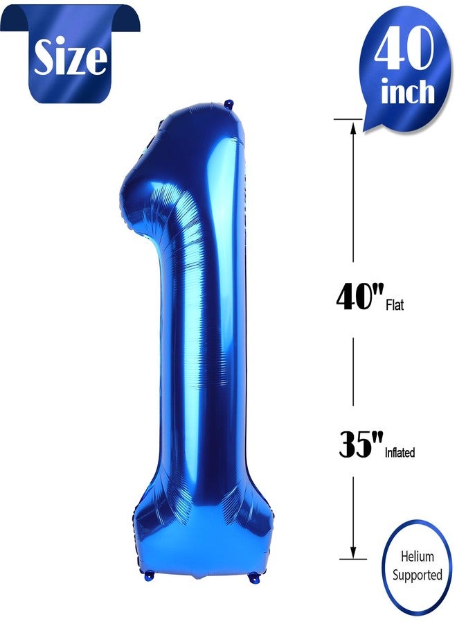 IWERP 40 Inch Navy Blue 1 Balloon for First Birthday, Blue One 1st Number Balloon Birthday Decorations for Boy Man Toddler Baby, 10th 21st, Giant Number 1 Balloon - Image 5